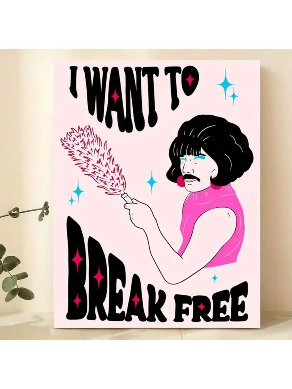 Queen Break Free Funny Feminist Canvas Print Wall Art